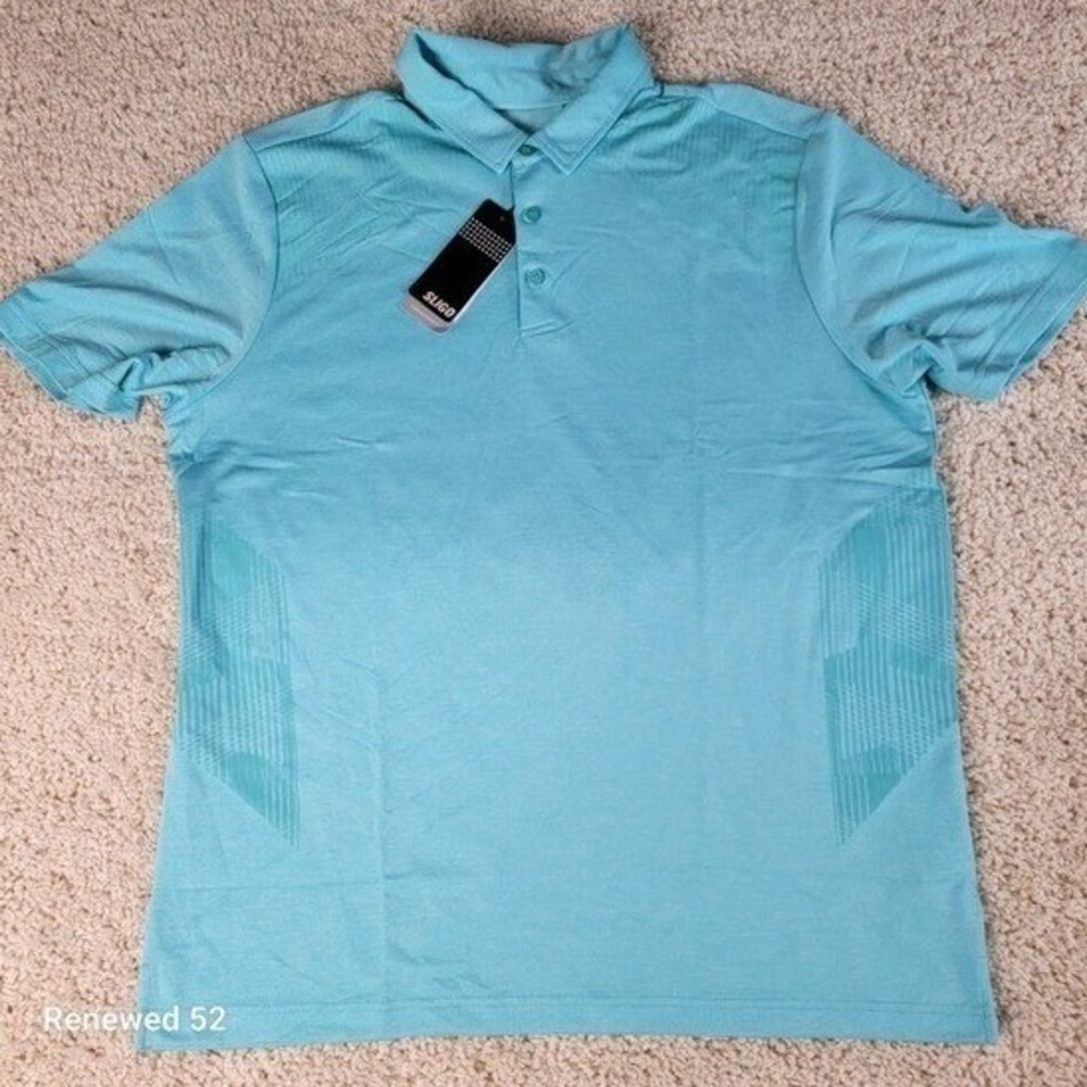 Slingo Wear Men's XL Blue Polo Shirt UPF 40 Moisture Wicking NEW - Picture 1 of 13
